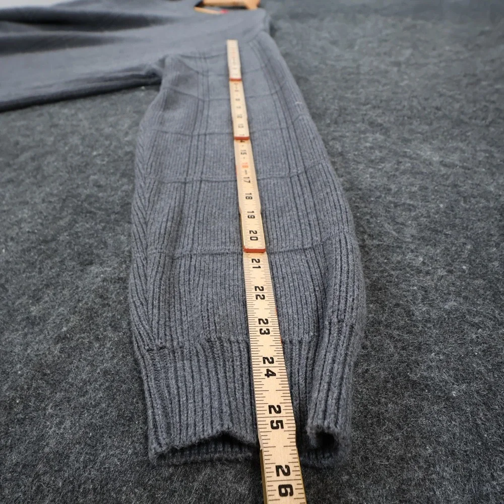 Arrow Sweater Mens‎ XL Gray Excellent Textured Knit Pullover Cotton Grid Pattern